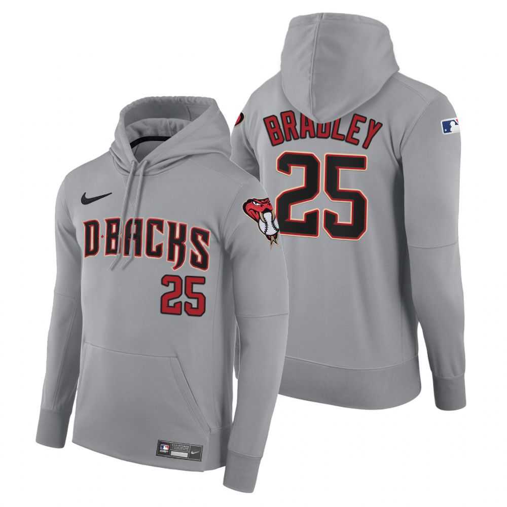 Men Arizona Diamondback 25 Bradley gray road hoodie 2021 MLB Nike Jerseys